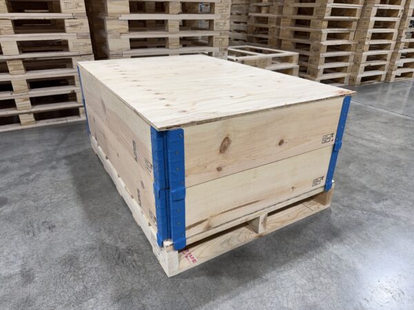 pallet collar hinge blue lid sharkcrates